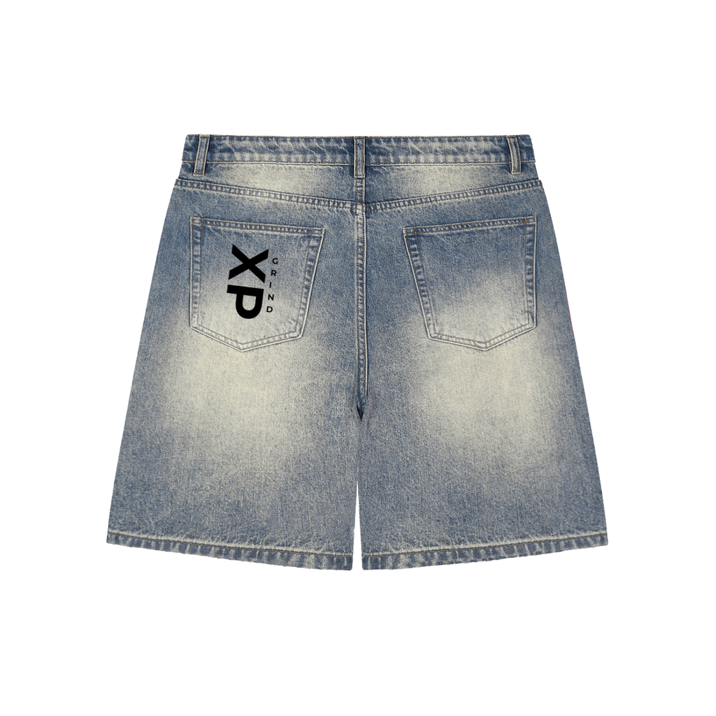 XP Grind Faded Baggy Denim Shorts